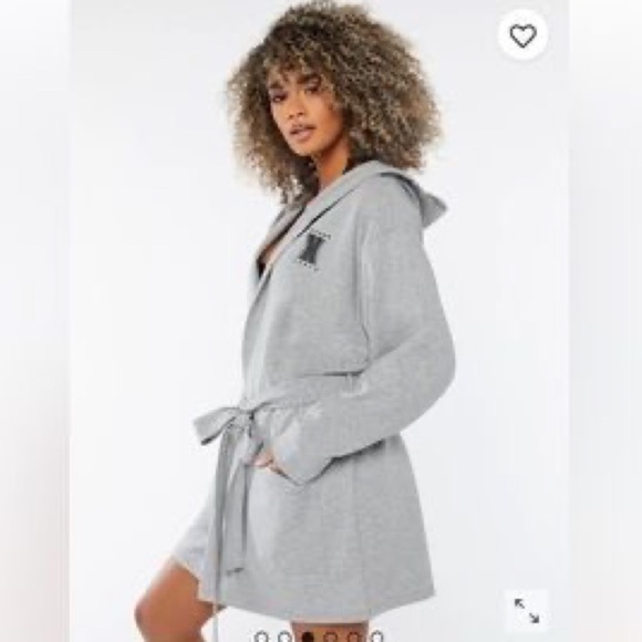 Savage x Fenty Gray Hooded Short Robe size XS/S - Picture 2 of 12